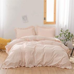 img 4 attached to 🌸 Simple&Opulence Kids 100% Cotton Duvet Cover Twin - Rose Pink - Ruffled Bedding Set (2 Pieces)