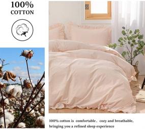 img 3 attached to 🌸 Simple&Opulence Kids 100% Cotton Duvet Cover Twin - Rose Pink - Ruffled Bedding Set (2 Pieces)