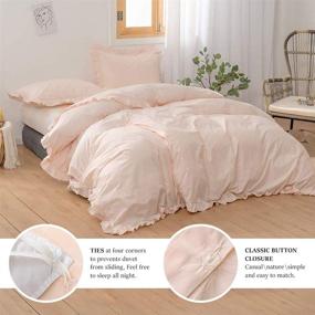 img 2 attached to 🌸 Simple&Opulence Kids 100% Cotton Duvet Cover Twin - Rose Pink - Ruffled Bedding Set (2 Pieces)