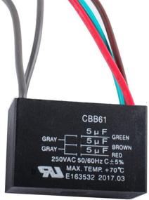 img 2 attached to 💨 Wadoy CBB61 5 Wire Ceiling Fan Capacitor: NEW TECH Compatible - 5+5+5uf 50/60Hz 250VAC