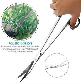 img 2 attached to 🐠 Aquarium Tools, Aquatic Plants Stainless Steel 4-in-1 Tool Set for Fish Tanks & Aquascaping - Tweezers, Scissors, Spatula, Cleaning Tool