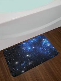 img 1 attached to 🛀 Ambesonne Constellation Bath Mat: Outer Space Galaxy Nebula Theme, Plush Bathroom Decor with Non Slip Backing - Blue Black (29.5" x 17.5")