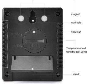 img 1 attached to 🌡️ Портативный внутренний и наружный цифровой гигрометр-термометр - Большой ЖК-дисплей, переключение ℃/℉, Записи МИН/МАКС - Идеально подходит для дома, детской комнаты, теплицы, офиса, подвала, комнаты для гитары и многого другого (Мини-размер)
