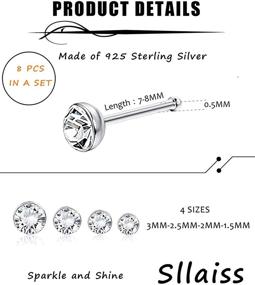 img 2 attached to Sllaiss Sterling Crystal Piercing Hypoallergenic