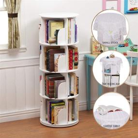 img 1 attached to 📚 NAIYUFA 360° Rotating Bookshelf | Multi-Functional Floor Standing Storage Rack for Kids & Adults | Bookcase Organizer