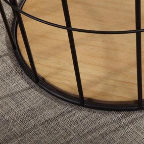 img 1 attached to Rustic Arborfield Basket Storage Accent Table by FirsTime & Co: 23.25"H x 19"D in Light Espresso & Black