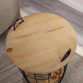 img 2 attached to Rustic Arborfield Basket Storage Accent Table by FirsTime & Co: 23.25"H x 19"D in Light Espresso & Black