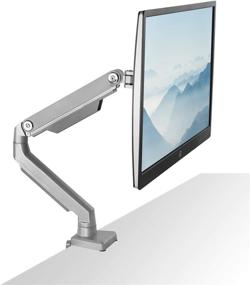 img 4 attached to Enhance Work Ergonomics with Mount-It! Single Monitor Arm Mount – Full Motion Adjustable Stand for 24-32 Inch Computer Screen