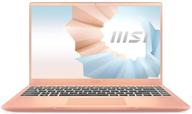💻 msi modern 14 professional laptop: 14" ips-level thin bezel display, intel core i7-1165g7, nvidia geforce mx450, 16gb ram, 512gb nvme ssd, windows 10 pro, beige mousse (b11sb-290) logo