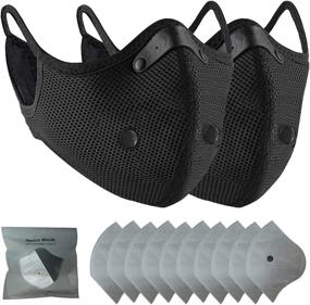 img 4 attached to 🚴 EKUTNHR New Upgraded Version: Sports Cycling Filter Cover with Activated Carbon - 2pcs for Men Women – Running Cycling Respirator