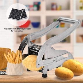 img 2 attached to 🍟 TWSOUL French Fries Cutter - Commercial Grade Stainless Steel Vegetable and Potato Slicer, Potato Chipper Cutter with 2 Blade Size Options and Anti-Slip Suction Base