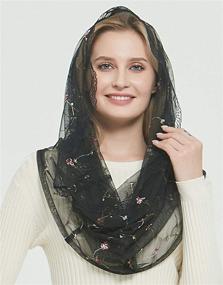 img 3 attached to 👒 Special Occasion Accessories: Catholic Mantilla Women's Embroidered Covering for Orthodox Events