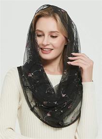 img 2 attached to 👒 Special Occasion Accessories: Catholic Mantilla Women's Embroidered Covering for Orthodox Events