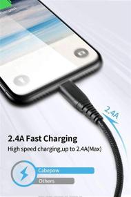 img 1 attached to 6ft iPhone Charger, Cabepow [3 Pack] 6 Foot Lightning Cable, 2.4A USB Cables Compatible with iPhone 11/Xs/XS Max/XR/X/8/8 Plus/7/7 Plus/6 (Black)