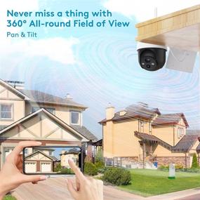 img 2 attached to 📷 Wireless Outdoor Security Camera with Solar Power, 2.4G WiFi, 360° View, Pan Tilt, Strobe Light/Spotlight, Motion Detection, Siren, Two-Way Audio, IP65, Clear Night Vision