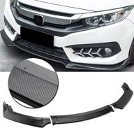 🚗 motorfansclub 3pcs front bumper lip splitter for honda civic 2016-2018, carbon fiber style trim protection spoiler logo
