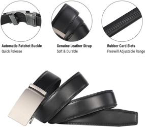 img 2 attached to 👖 DUCIBUTT Ratchet Belts: Genuine Leather Men's Accessories with Adjustable Fit