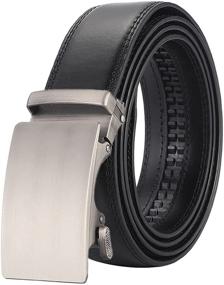 img 4 attached to 👖 DUCIBUTT Ratchet Belts: Genuine Leather Men's Accessories with Adjustable Fit