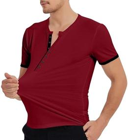 img 2 attached to NeedBo Henley T Shirts Sleeve Buttons Men's Clothing and Shirts