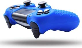 img 1 attached to 🎮 Enhance your PS4 Gaming Experience with Silicone Controller Skin and Grips - Anti-Slip Cover Case Protector for Dual Shock 4 Controller - Includes Light Bar Sticker and Premium Thumb Grips | Blue - 8pcs