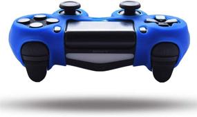 img 2 attached to 🎮 Enhance your PS4 Gaming Experience with Silicone Controller Skin and Grips - Anti-Slip Cover Case Protector for Dual Shock 4 Controller - Includes Light Bar Sticker and Premium Thumb Grips | Blue - 8pcs