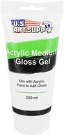 улучшите акриловую краску с помощью геля u.s. art supply clear gel medium gloss - тюбик 200 мл. логотип