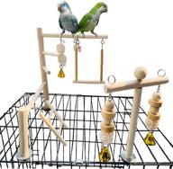 🦜 premium hamiledyi parrot playground: natural wood climbing perches & swing toy for small conure, love birds, african grey, macaw, budgies, and more! logo