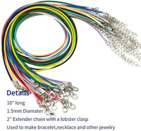 img 2 attached to 📿 GENGMEI 120Pcs 18-inch Waxed Necklace Cord Handmade Bracelet Pendant Rope DIY Jewelry Making Accessories with Lobster Clasps and Extended Chain