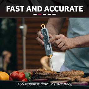 img 2 attached to Ignited Kinetic Power Meat Thermometer: Battery-Free Digital Instant Read Waterproof Food Thermometer for Kitchen Cooking, BBQ, Grill, Steak (Blue-Gray)