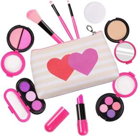 img 4 attached to 💄 AMOSTING Pretend Makeup Set for Girls | Cosmetic Dress-Up & Role Play Kit