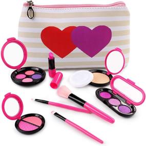 img 1 attached to 💄 AMOSTING Pretend Makeup Set for Girls | Cosmetic Dress-Up & Role Play Kit