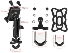 img 1 attached to RUIGPRO 360° Aluminum Alloy Mobile Phone Holder for Motorcycles and Bicycles with U-Shaped Base and Handle