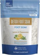 🌿 revitalizing detox foot soak: 32oz epsom salt blend with lemon, peppermint, lavender & frankincense essential oils - enhanced with vitamin c | bpa free pouch with easy press-lock seal logo