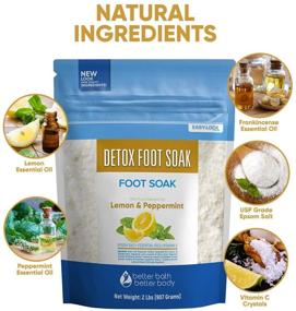 img 1 attached to 🌿 Revitalizing Detox Foot Soak: 32oz Epsom Salt Blend with Lemon, Peppermint, Lavender & Frankincense Essential Oils - Enhanced with Vitamin C | BPA Free Pouch with Easy Press-Lock Seal