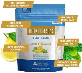 img 3 attached to 🌿 Revitalizing Detox Foot Soak: 32oz Epsom Salt Blend with Lemon, Peppermint, Lavender & Frankincense Essential Oils - Enhanced with Vitamin C | BPA Free Pouch with Easy Press-Lock Seal