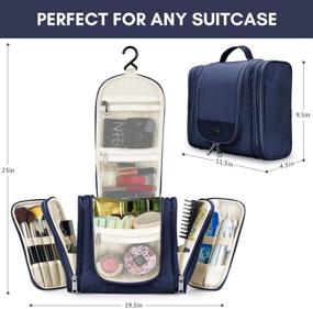 img 1 attached to 🛁 Spacious Hanging Toiletry Bag for Women and Men, Travel Toiletries Organizer for Kids and Girls, Durable Cosmetic Makeup Bag with Hook, Waterproof Shaving Kit Bag Bathroom Shower Bag