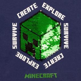 img 3 attached to Minecraft Creeper T-Shirt for Boys