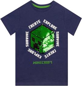 img 4 attached to Minecraft Creeper T-Shirt for Boys