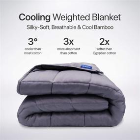 img 3 attached to 🧊 Soothe Lab Cooling Weighted Blanket - 100% Bamboo Viscose with Premium Glass Beads - 15 lbs, Queen Size Bed - Heavy Cool Weight for Adult Hot Sleepers - Grey, 60"x 80