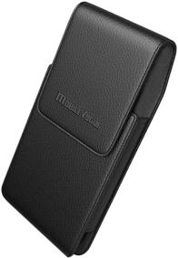 img 4 attached to Reiko Premium Eco-Friendly Leather Phone Pouch Belt Clip Holster for iPhone/Galaxy/Stylo/Android Phones with Protective Case, Black-MV385, 6.6 x 3.5 x 0.7 in