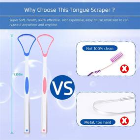 img 2 attached to 👅 Enhance Oral Hygiene with 4PCS Tongue Scraper, Preminum Tongue Cleaner, Oral Health Tools