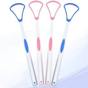 img 4 attached to 👅 Enhance Oral Hygiene with 4PCS Tongue Scraper, Preminum Tongue Cleaner, Oral Health Tools