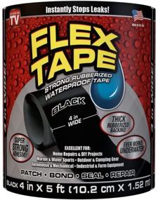 img 4 attached to 🌊 Enhanced Flex Tape: Rubberized Waterproof Tape, 4 Inch x 5 Feet, in Black