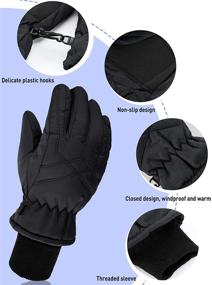 img 1 attached to 🧤 Top-Rated Kids Winter Gloves: Windproof Ski Gloves for Ultimate Warmth and Protection