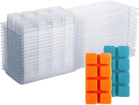 img 4 attached to EUPNHY Wax Melt Containers- High-Quality 8 Cavity Clear Empty Plastic Wax Melt Molds- Bulk Pack of 50 Cubes Clamshells for Tarts Wax Melts