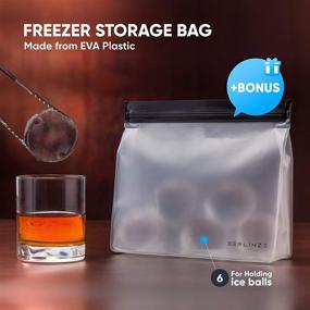 img 2 attached to 🍸 Premium Clear Ice Ball Maker Mold - Large 2.4 Inch Whiskey Ice Ball Maker - Crystal Clear Sphere Ice Maker - Ice Mold Maker with Storage Bag - Clear Ice Mold for Sphere Ball Ice Maker