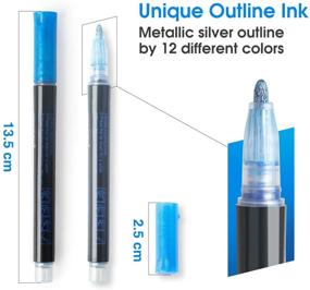 img 2 attached to Splendid Set of Super Squiggles Outline Markers - 12 Vibrant Shimmer Colors for Artistry and Drawing Perfection