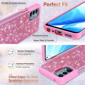 img 1 attached to 💖 Glittery Pink UNPEY Case for OnePlus Nord N200 5G - Stylish Phone Cover with Tempered Glass Protectors, Bling Sparkle Design, Dual Layer Protection - Suitable for Women and Girls