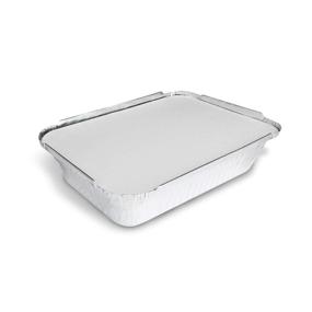 img 2 attached to 🍱 Sealed Disposable Takeout Aluminum Foil Pans with Lid for Freshness – Ideal for Cooking, Heating, Storing, Prepping Food – 8.5x6" Size, 2.25lb Capacity
