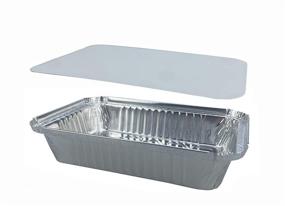 img 1 attached to 🍱 Sealed Disposable Takeout Aluminum Foil Pans with Lid for Freshness – Ideal for Cooking, Heating, Storing, Prepping Food – 8.5x6" Size, 2.25lb Capacity